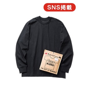 ヘインズ　Tシャツ ヘインズ Hanes 1P T-SHIRTS KURO クルーネックTシャツ BLACK