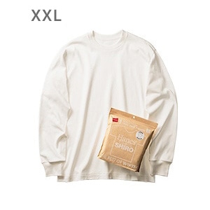 �傫���T�C�Y Hanes T-SHIRTS SHIRO �N���[�l�b�N�����O�X���[�uT�V���c 26SS �w�C���Y(HM4-D201)
