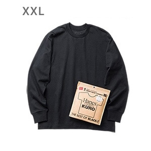 �傫���T�C�Y Hanes T-SHIRTS KURO �N���[�l�b�N�����O�X���[�uT�V���c 26SS �w�C���Y(HM4-D202)