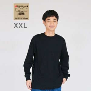 �傫���T�C�Y Hanes T-SHIRTS KURO �N���[�l�b�N�����O�X���[�uT�V���c 26SS �w�C���Y(HM4-D202)