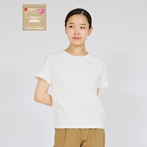 Hanes T-SHIRTS SHIRO for HER �N���[�l�b�NT�V���c