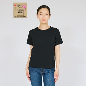 Hanes T-SHIRTS KURO for HER �N���[�l�b�NT�V���c