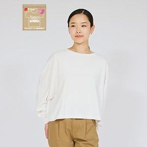 Hanes T-SHIRTS SHIRO for HER �N���b�v�h���C�hT�V���c